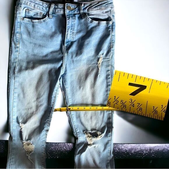 Simple Society l Juniors 11 l Flare Leg Jeans l Medium Wash l Raw Hem l EUC - Picture 9 of 13